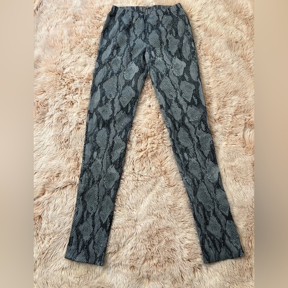 Zadig & Voltaire Pharell Python Pants Women Sz Med Grey Leggings Indie Chic Edgy - Picture 9 of 12